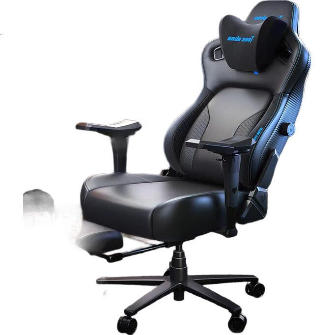 Игровое кресло andaseaT Qilin Wangzuo 2.0, эргономичное, с подставкой для ног, синее