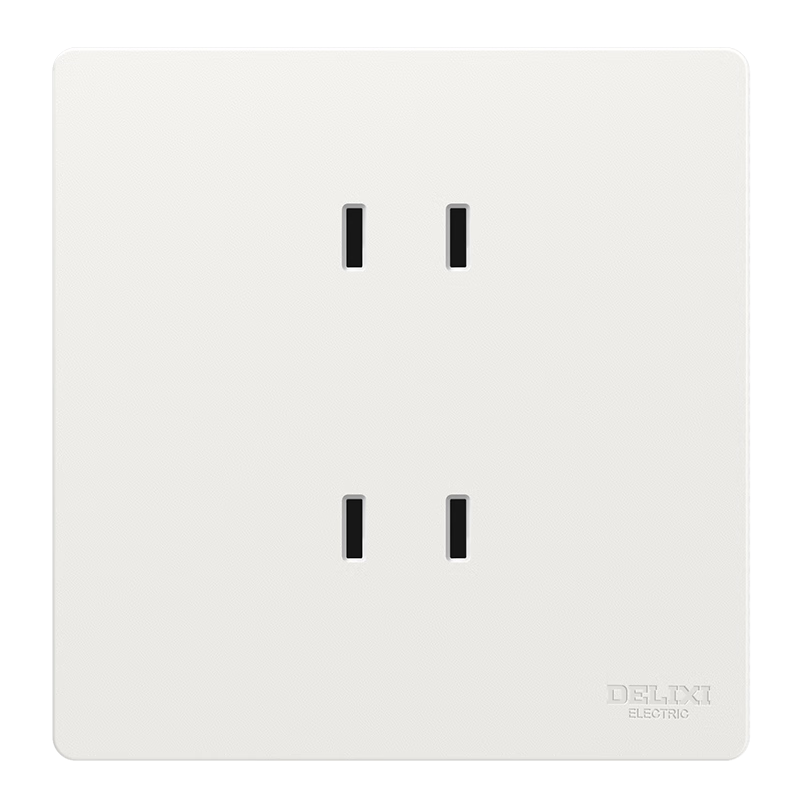 DELIXI Switch Socket Matte Frosted Cream Style Large Panel Four-Hole Socket CD806 Han Jade White