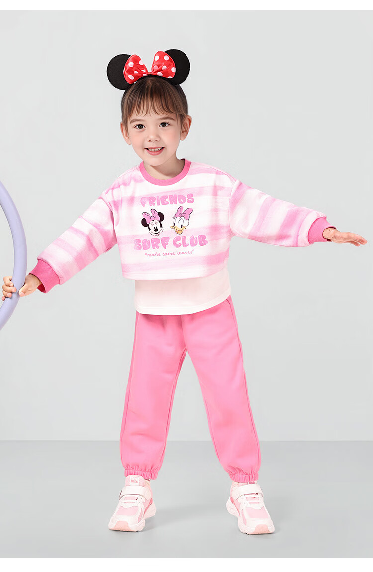 Disney Baby Girls' Two-Piece Set Sweatshirt and Sweatpants Casual Sportswear Spring Dreamy Purple 120cm 10