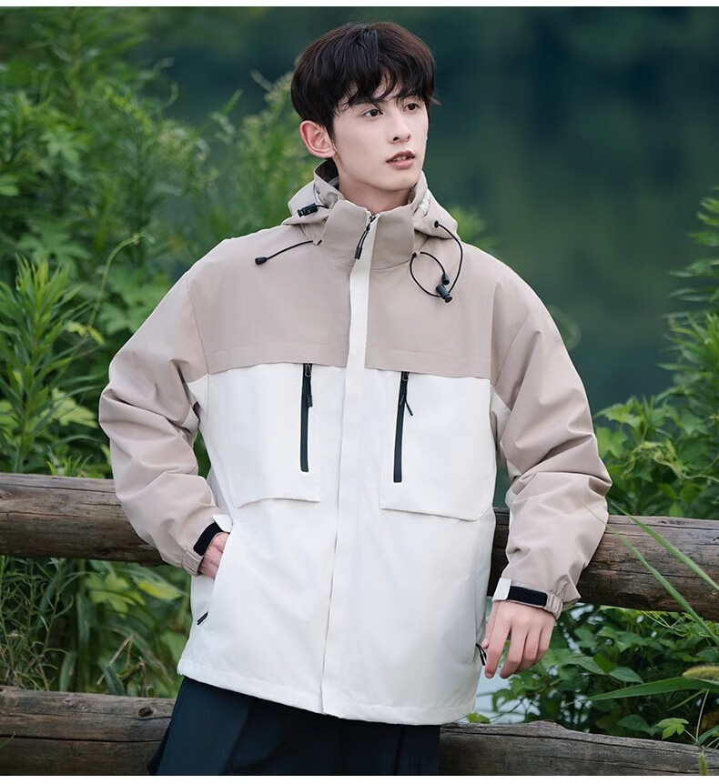 Wassup Sohot Men's Windproof And Waterproof Jacket for Spring And Autumn Outdoor Activities, Black [Single Layer] XS 3