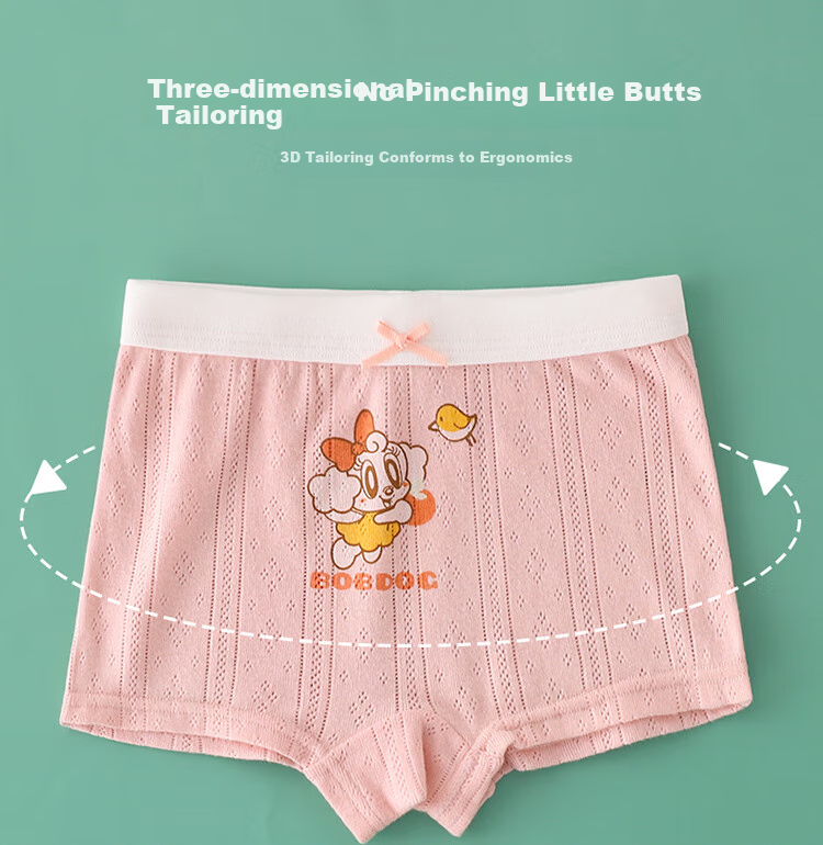 BOBDOG Children's Underwear, Girls' Underwear, Big Kids' Underwear, Baby Boxer Briefs, Happy Little Bird, 4 Pieces, Size 120 8