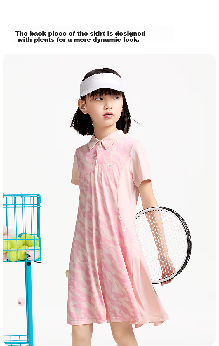 Annil Girls' Short-Sleeve Sun Protection Dress, New Summer 2025 Style, Yellow And Blue Floral Pattern, Size 150 1