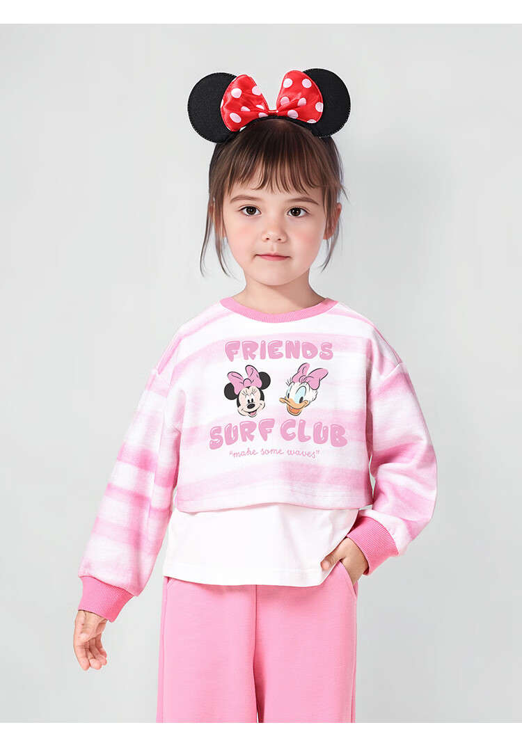 Disney Baby Girls' Two-Piece Set Sweatshirt and Sweatpants Casual Sportswear Spring Dreamy Purple 120cm 12