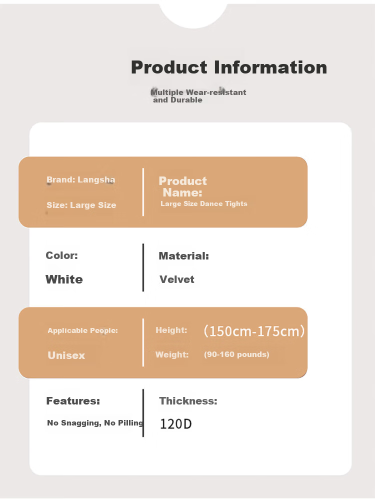 LangSha White Stockings, Plus Size, Thick And Large, Spring And Autumn Medium-Thick Dance Socks, Velvet Anti-Pinch White Pantyhose, Leggings 9