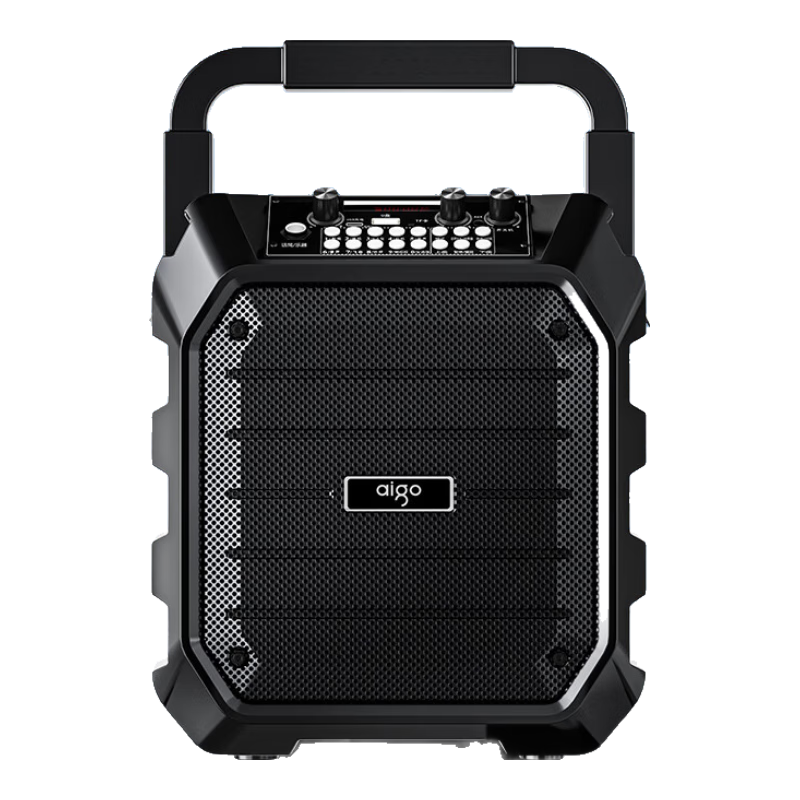 Aiguozhe T203 Pro Wireless Bluetooth Speaker, Outdoor High-Volume Square Dance Sound System, Home Radio, Portable Handheld Speaker for Street Vending, Payment Collection, Voice Broadcast Device, Dual Microphone Versio