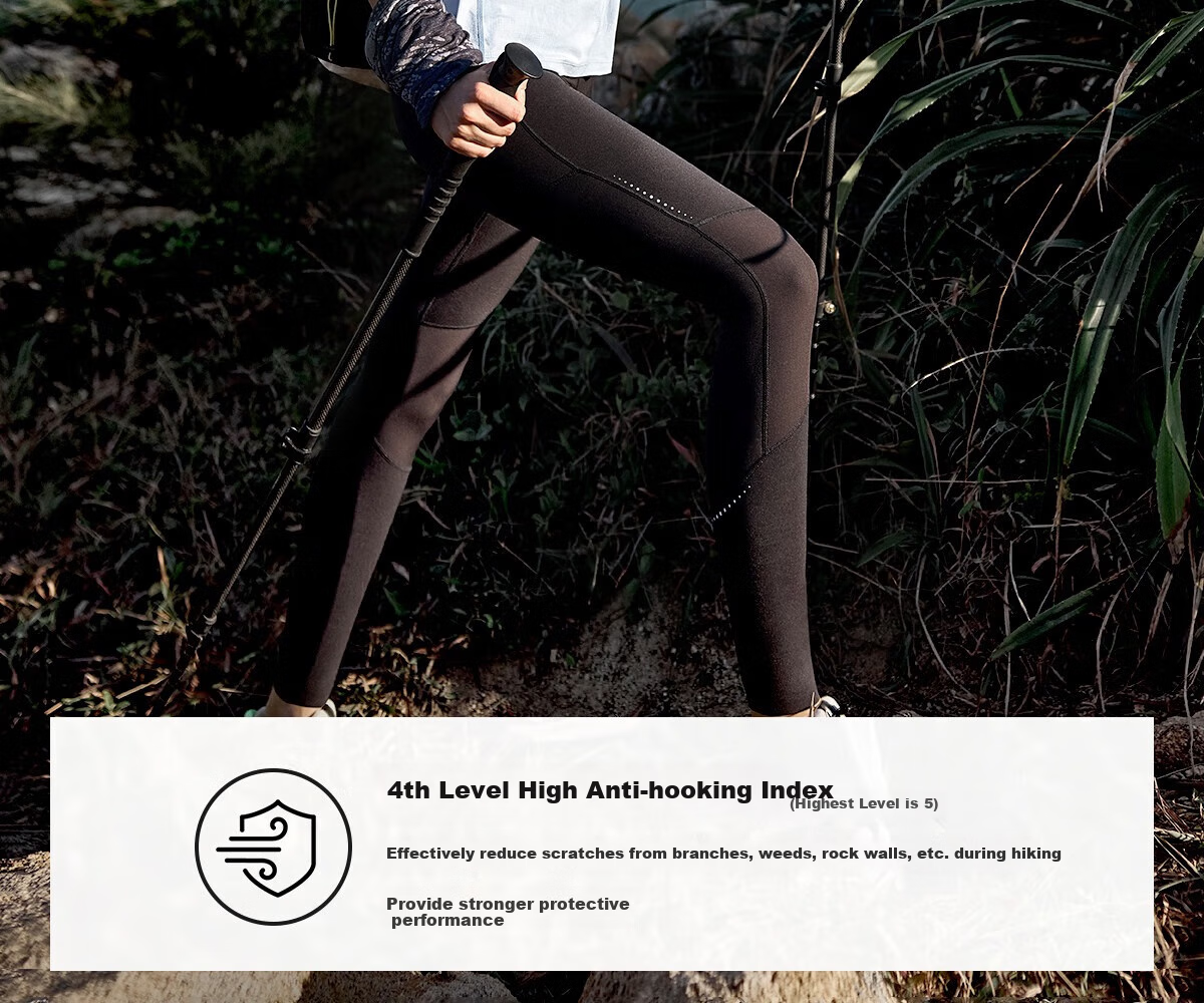 SURPINE Tafeng Series Wear-Resistant Reinforced Hiking Tight Pants, Outdoor Sun Protection Quick-Dry Long Pants, Obsidian Black, L 7
