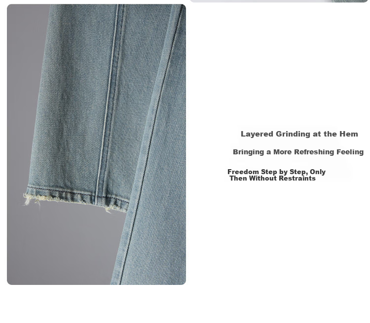 Dme [Stylish Companion] Spring And Autumn Loose Slat-Shaped Semicircular Line Slimming Jeans for Wome 14
