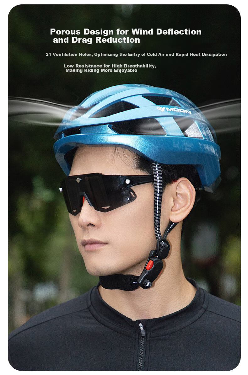 MOON Bicycle Riding Helmet, One-Piece Molded Airflow Safety Helmet, Suitable for Men And Women, Commuting, Mountain Biking, Road Cycling Equipment, Size M 9