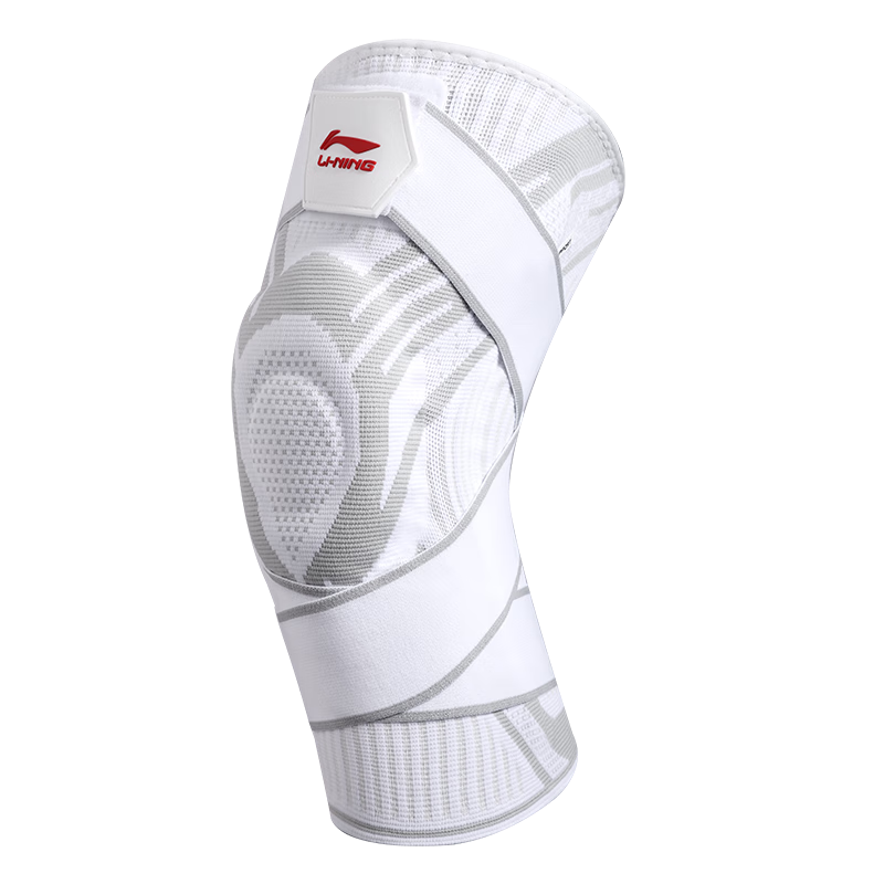 Li-Ning Knee Pads for Sports, Running, Two-Pack, Meniscus Protection, Patellar Strap, Basketball, Soccer, Badminton, Hiking, Knee Support, White, Size L