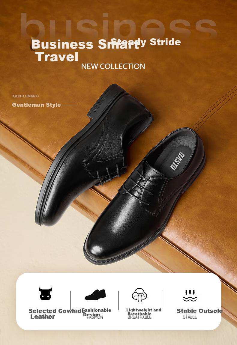 Bata Commuter Business Leather Shoes Comfortable Cowhide Men's Dress Shoes Wedding Shoes 25002AM5 Black (Perforated) Size 38 2