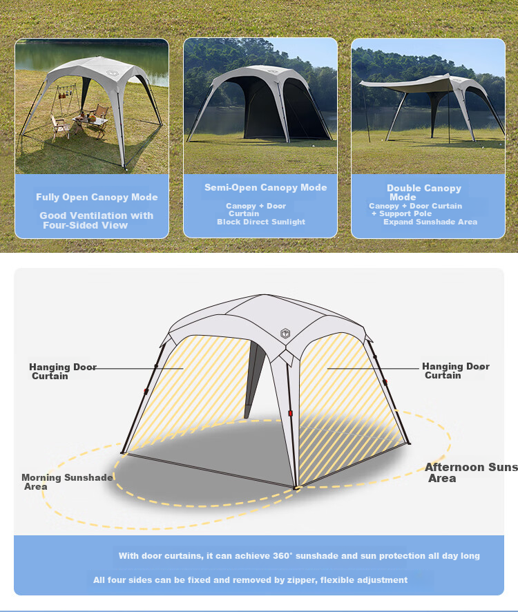 JD Jingzao Lanshan Automatic Quick-Open Dome Canopy Exclusive Removable Full Fabric Door Curtain 9