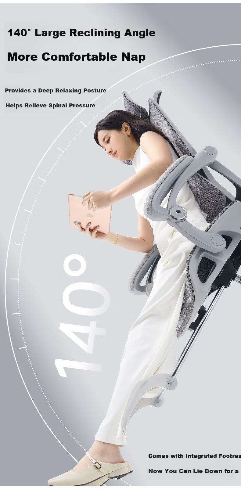LIANFENG E-65 Ergonomic Chair, Computer Chair, Home Office Chair, Comfortable for Long Sitting, Gaming Chair, Study Room Chair 13