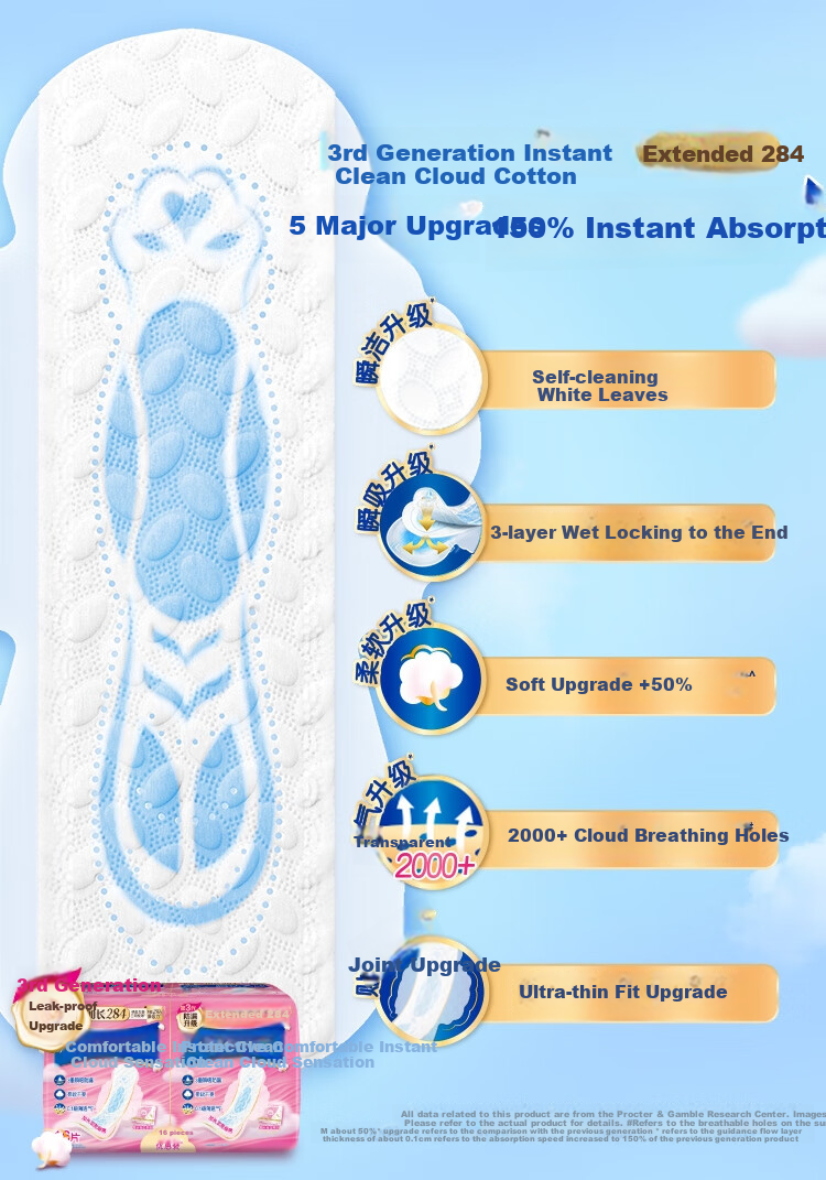 Hushubao [Quick-Drying Cloud-Soft] Sanitary Napkins, Daytime Use Combination, 42 Pieces, Cloud-Feel Cotton Menstrual Pads, Ultra-Thin And Breathable. Sold by JD 3