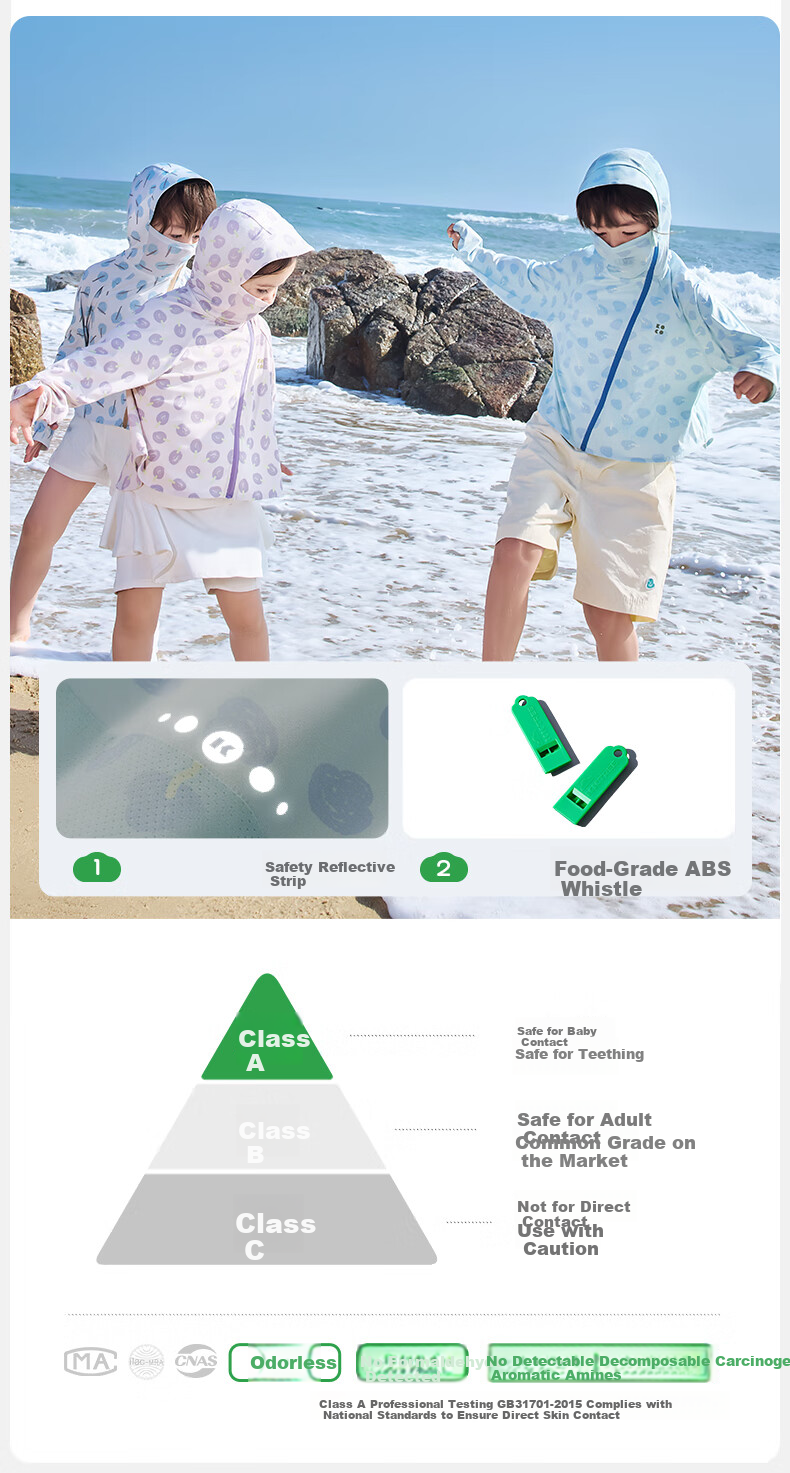 Kocotree Children's Sun Protection Clothing, Original Yarn Sunscreen Baby Air Conditioning Clothes, Breathable Cool Ice Skin Coat 25
