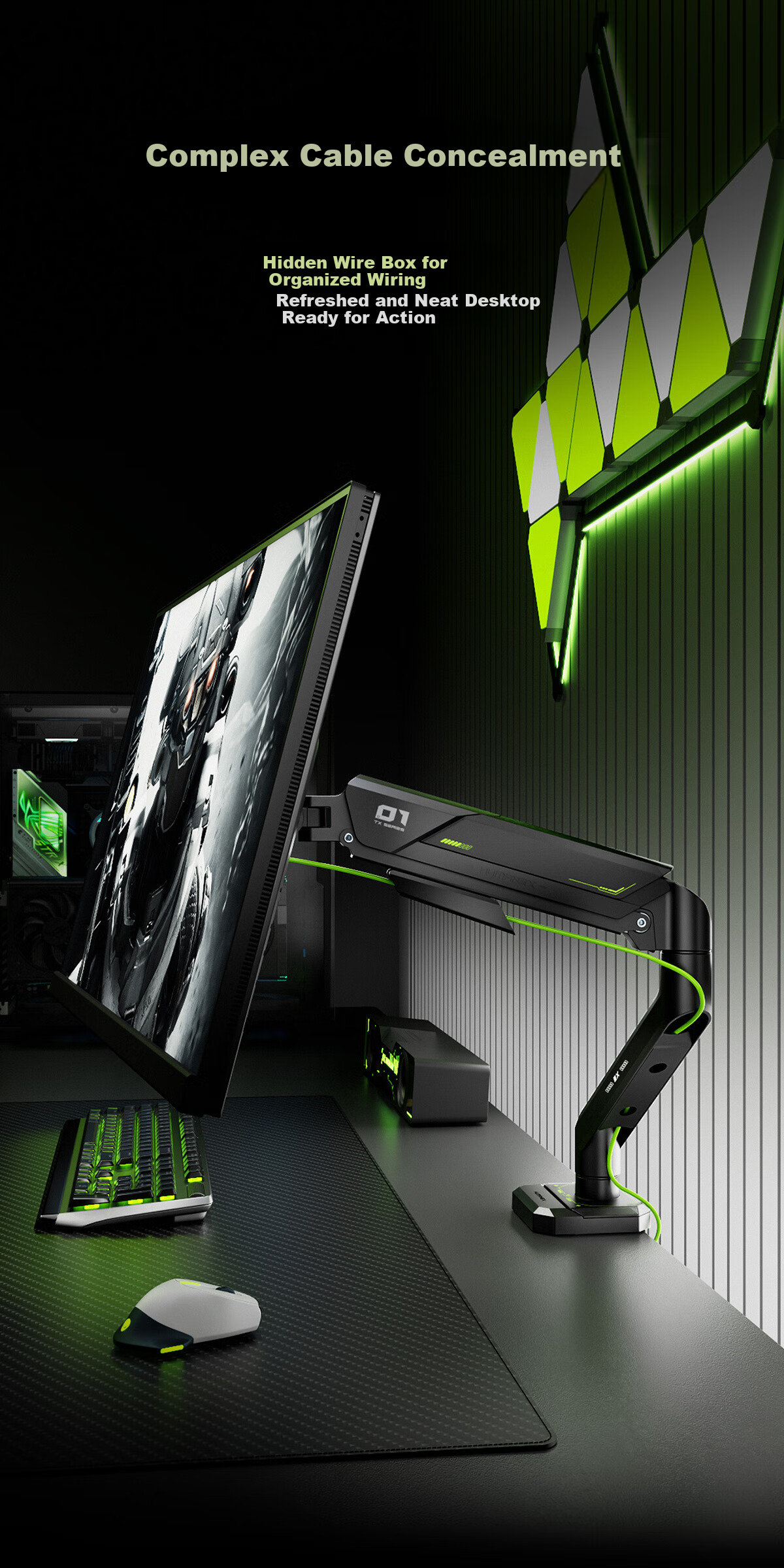Songneng X Dual Screen Monitor Stand Mechanical Arm Display Screen Bracket Expansion Gaming Screen Stand Computer Riser 17-35 Inch 10KG Compatible TX01-2B-A Matte Black 7