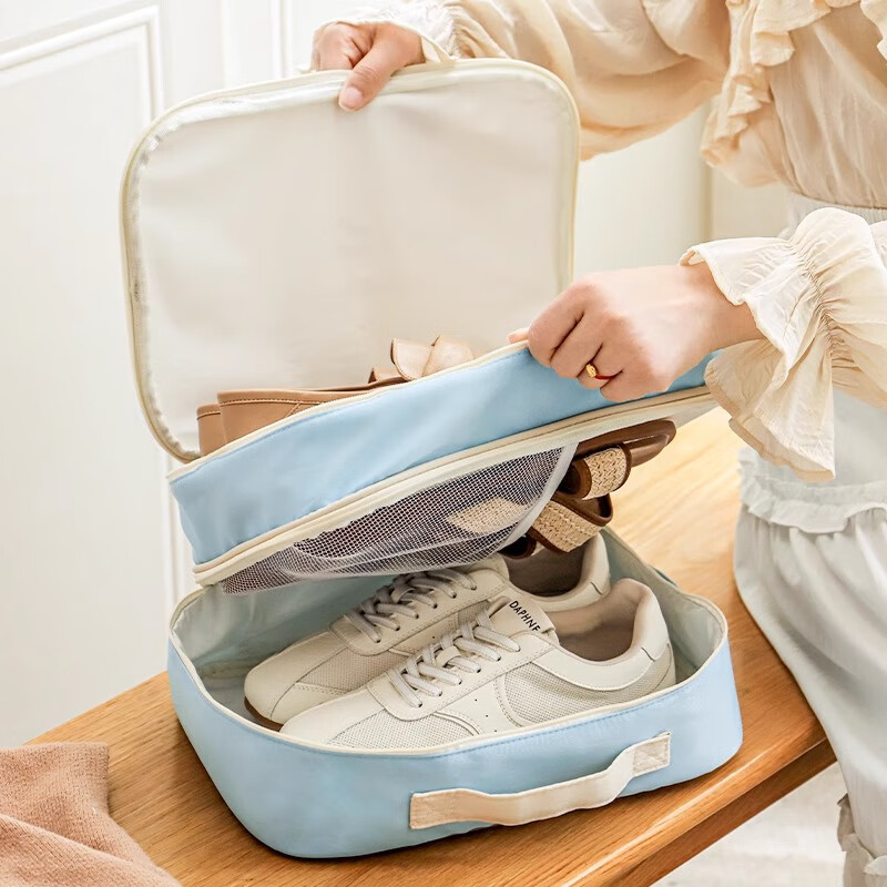 Yuanben Shoe Storage Bag, Portable Travel Multi-Layer Dustproof Shoe Bag, Luggage Fabric Zipper Bag
