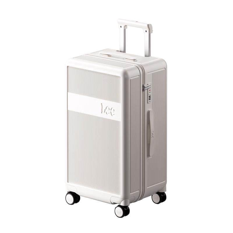 Lee High-Quality Large-Capacity Thickened Suitcase, Trolley Case, Travel Luggage, Password Lock Box, Aurora White, 28 Inches