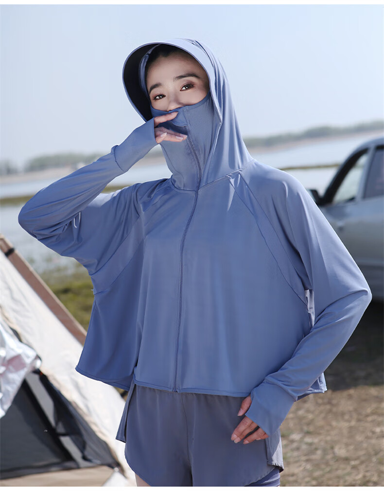 Langsha Women's Summer 2026 New Black Coated Brim UV Protection UPF50+ Ice Silk Outdoor Sun Protection Jacket 20