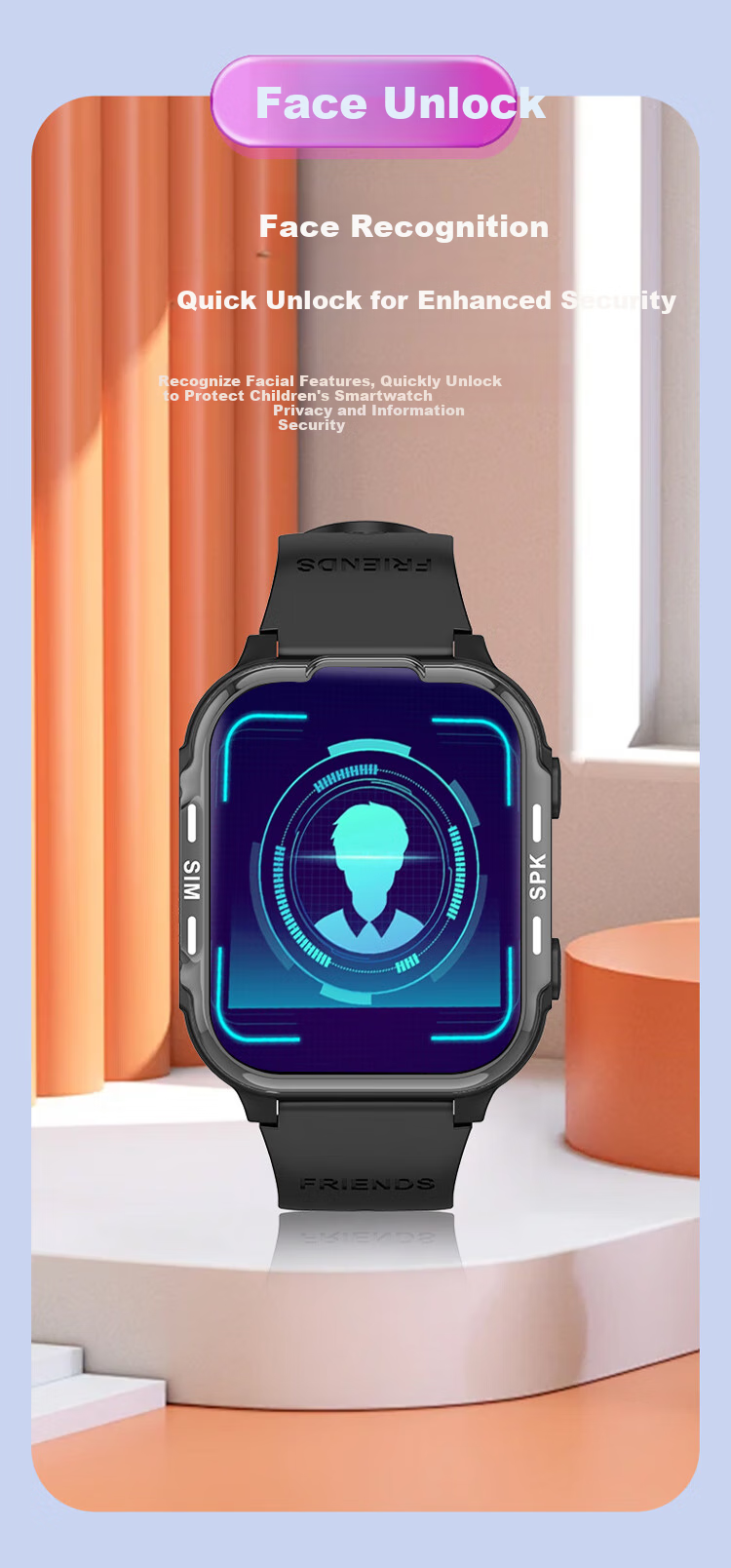 PALMHANG Smart Children's Phone Watch, 5G Full Network Compatible, Sports Video Watch, Suitable for Primary And Middle School Students, Can Insert SIM Card, GPS Precise Positioning, WeChat Multifunctional Youth Smart Watch 10