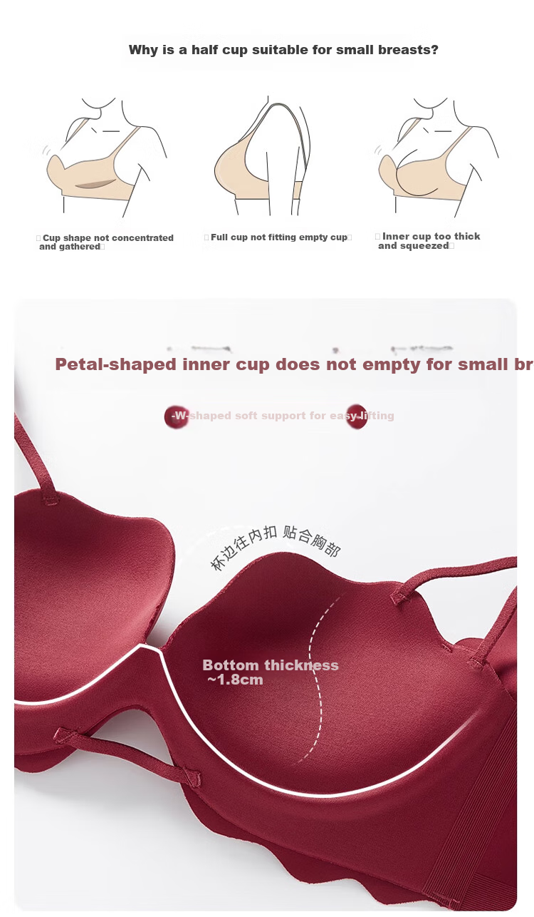 XUEXIMAN [2026 Spring New Arrival] Zodiac Year Women's Bra, Wine Red Sexy Wireless Push-Up Brassiere 6
