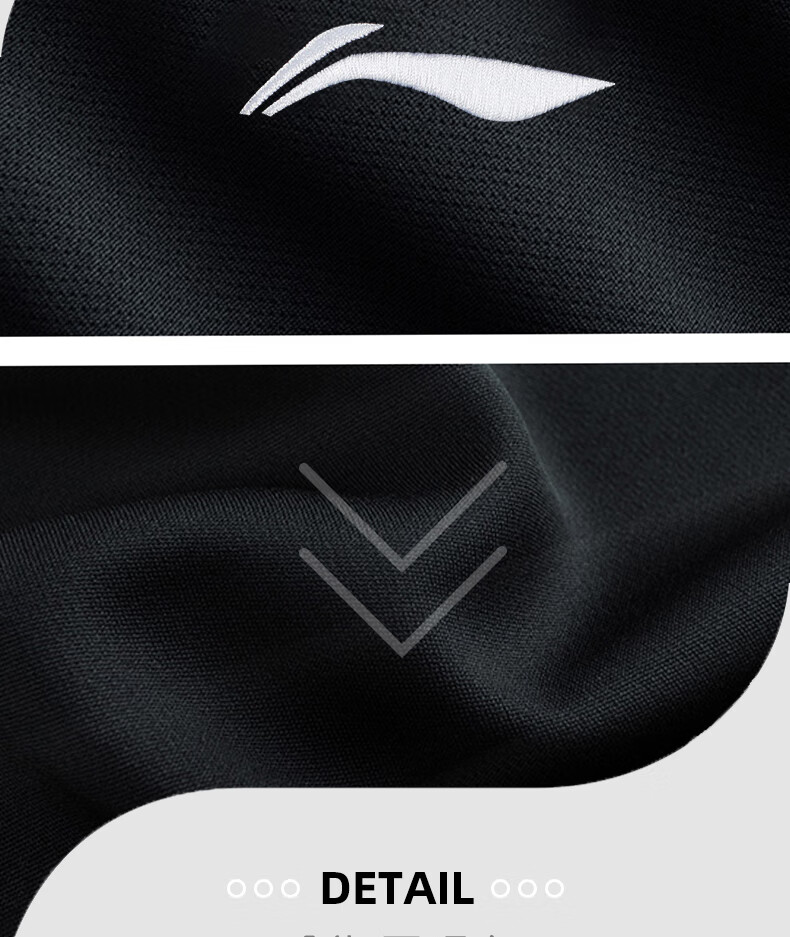 Li-Ning Polo Shirt Short Sleeve for Men, 2025 New Style T-Shirt, Summer Quick-Dry Collared Sports Business Wear, Customizable Black 3