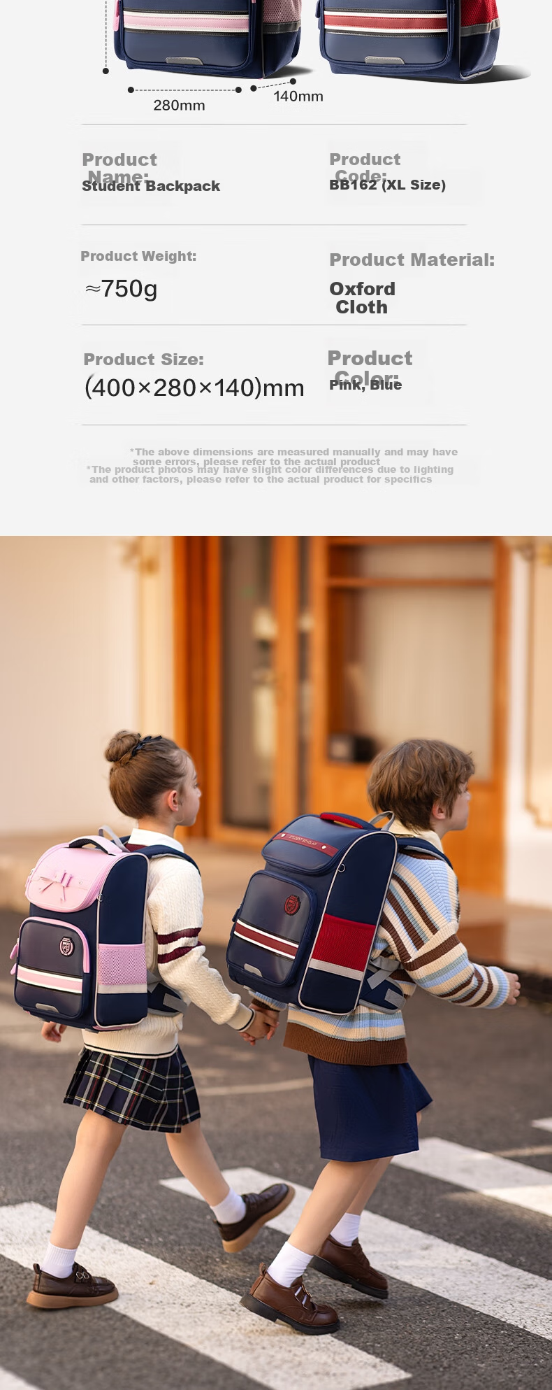 Deli Elementary School Backpack for Boys And Girls, British Style Ultra-Light Large Capacity Backpack for Grades 1-3, Blue BB162 Upgraded Versio 11