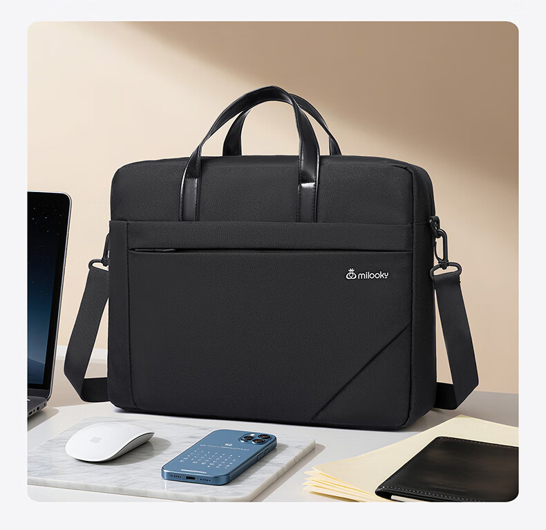 Milooky Laptop Bag Handheld and Shoulder 15-16 Inch High-Style for Women Suitable for Apple Huawei Business Bag 11