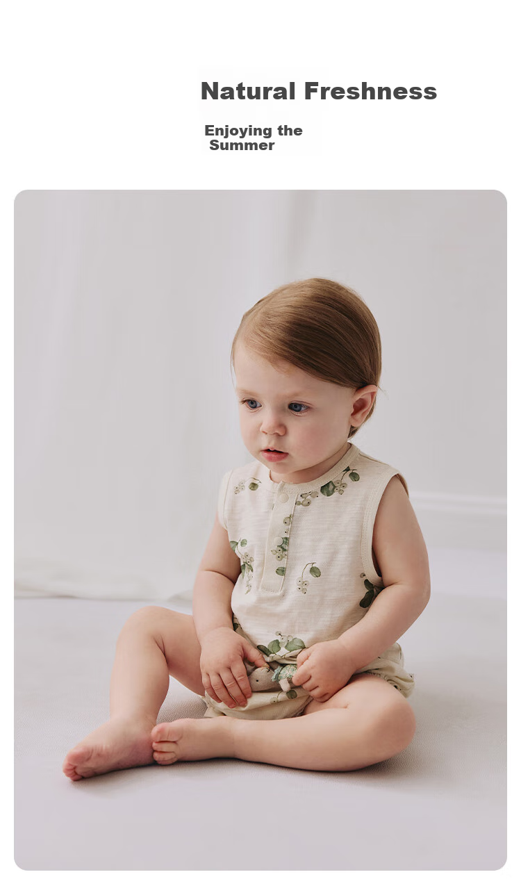 Babylove Infant Vest Bodysuit, Summer Thin Pure Cotton Sleeveless Triangle Romper, Bamboo Fiber Cotton Baby Breathable Onesie, Summer Outfit 2