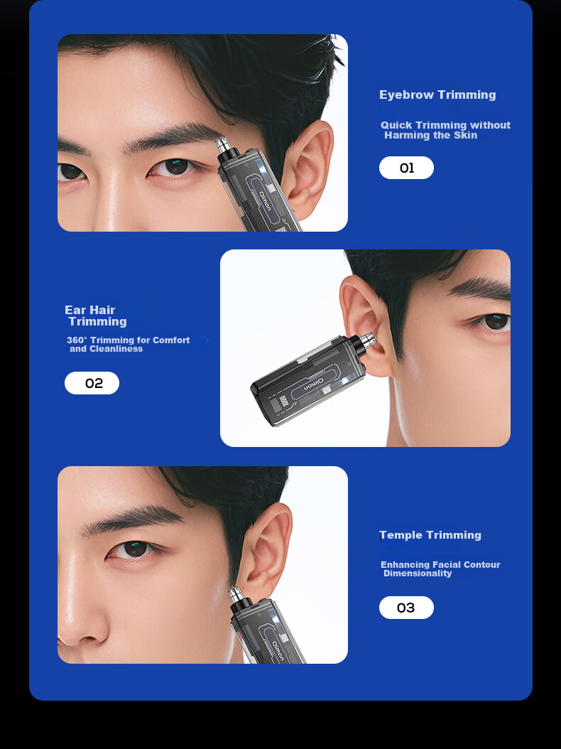 Qiman Electric Nose Hair Trimmer for Men, Mini Portable Nose Hair Clipper with Low Noise, Fast Charging, Long Battery Life, Round Arc Blade Head, Gentle on Nasal Cavity, Holiday Gift 2