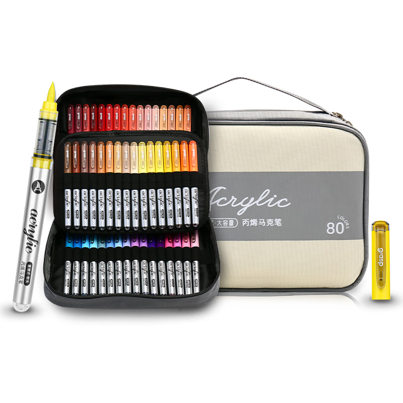 Master Soft Tip Direct Liquid Acrylic Marker 24 Colors Smart Ink Control Skin-Friendly Washable Watercolor High Coverage Layerable Paint Pens Student Birthday Children's Day Gift