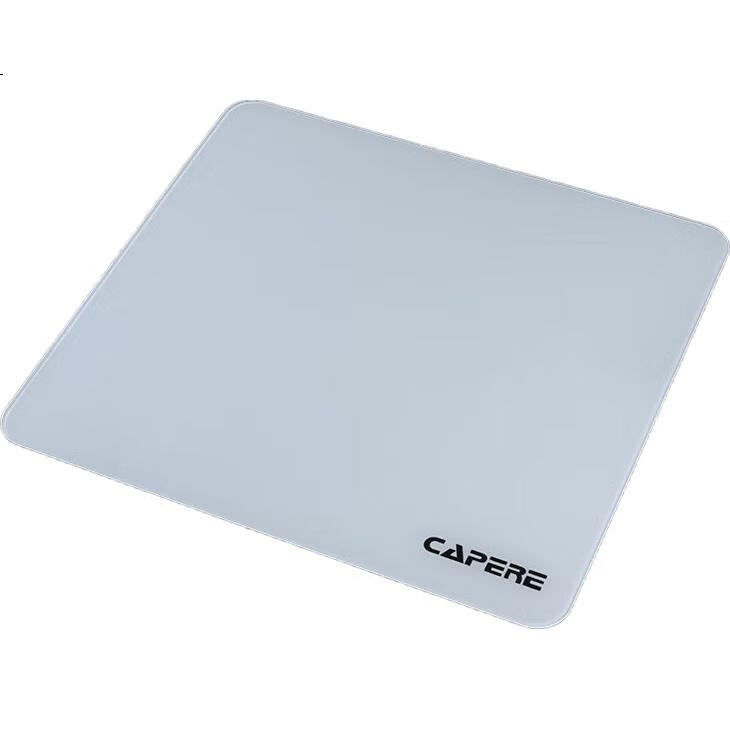 Игровой стеклянный коврик для мыши CAPERE, водонепроницаемый, противоэрозионный, толстый, с нескользящей основой из ПУ, размер 450x400x6 мм, цвет "Яркая луна белая"