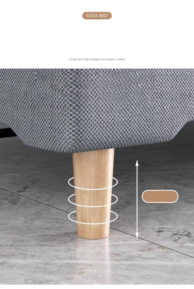 L&S Sofa Living Room Foldable Sofa Bed Dual-Use Small Apartment Fabric Sofa Four-Seater 66A Dark Gray 1.8m 12