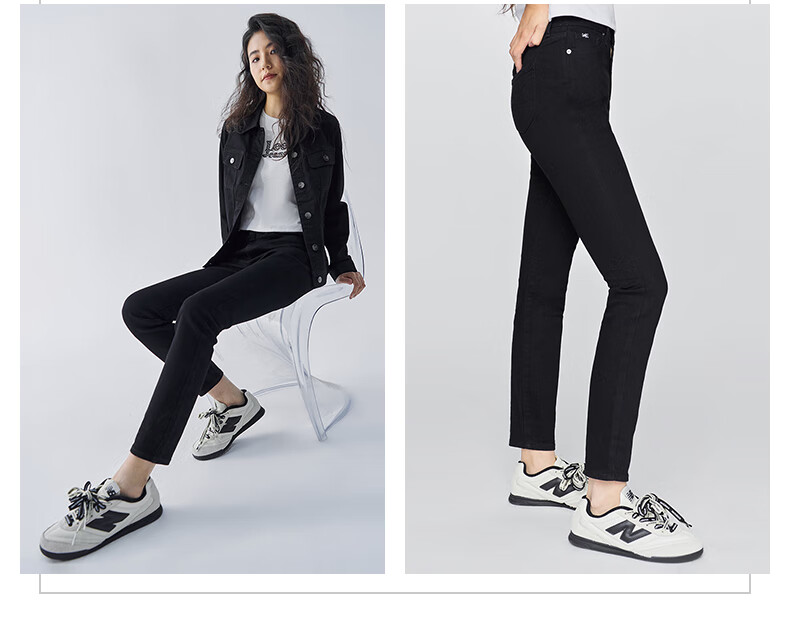 Lee Comfortable Classic Five-Pocket High-Waist Black Women's Jeans Black 24 5