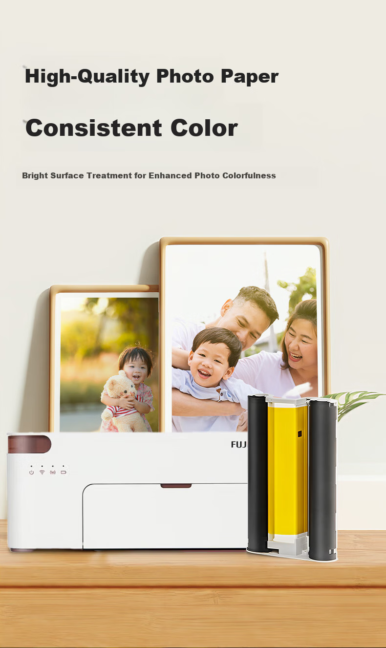 Huiwei Compatible with Fujifilm PSC2D Xiaoqiaoyin II Digital Photo Printer Second Generation Film Paper Photo Consumables Pack: 6-Inch Ribbon + 40 Sheets of Photo Paper 5