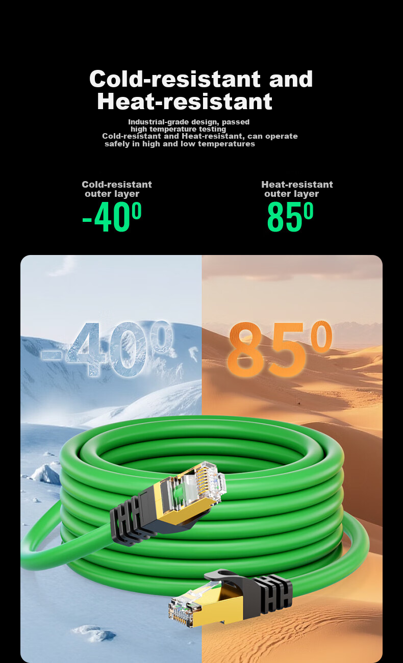 CABLE CREATION CAT6A High Flexibility Industrial Grade Patch Cable Network Cable 10 Gigabit Shielded Ethernet Cable for Data Center Engineering, Heat Resistant Computer Broadband Home Pre-Made Patch Cord 1m 3
