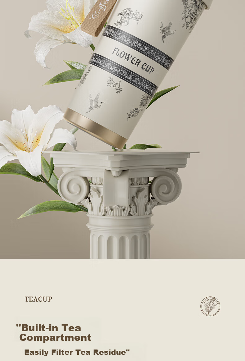 Mixiaoshu Insulated Mug for Women, Stylish Coffee Cup with Ceramic Inner Liner, Mid-Autumn Festival Birthday Gift for Girlfriend Or Wife, Water Bottle 6