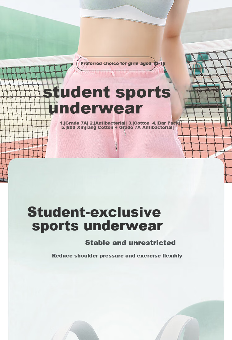 MiiOW Girls' Underwear Bra, Puberty Bra for Ages 12-18, Seamless Thin Sports Bra for Middle School And High School Students 3