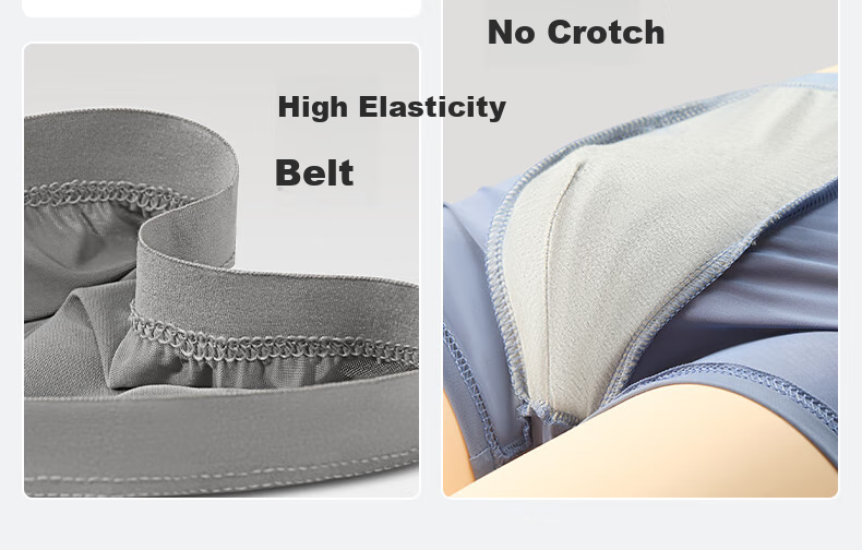 Briars Disposable Men's Underwear, Cloud Soft Sterile Daily Disposable No-Wash Boxer Briefs, Gray-Blue, 4XL 18