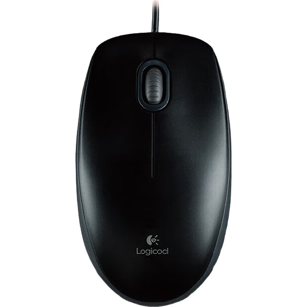 Проводная мышь Logitech M100r, симметричная, для офиса, для больших рук, черная