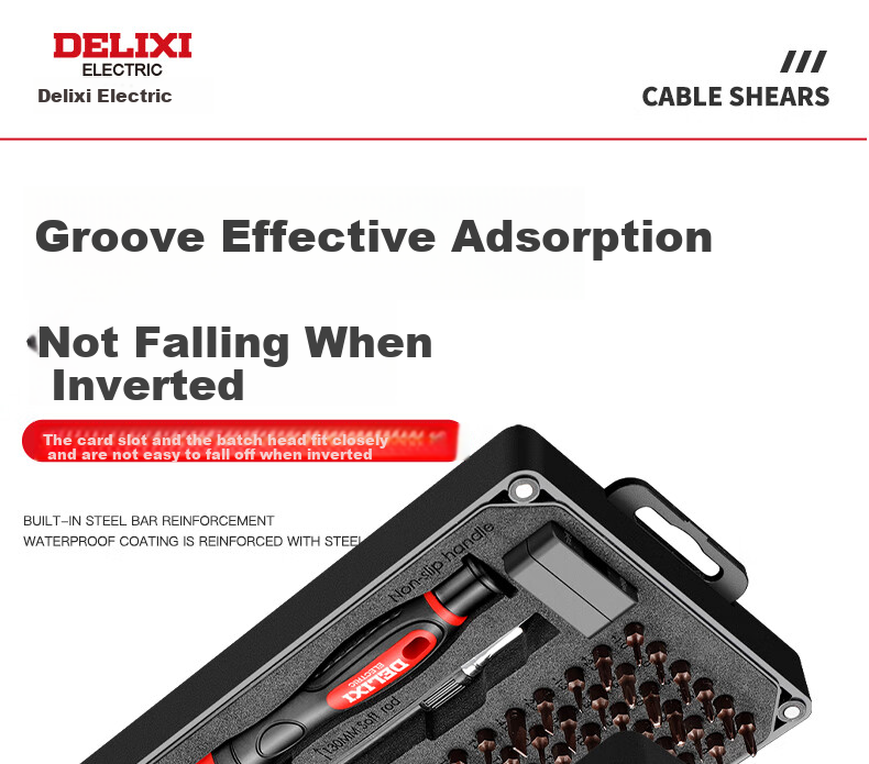 DELIXI ELECTRIC Screwdriver Set, Strong Magnetic Household Multi-Functional Screwdriver Kit, 107 Pieces Set DH-107 19