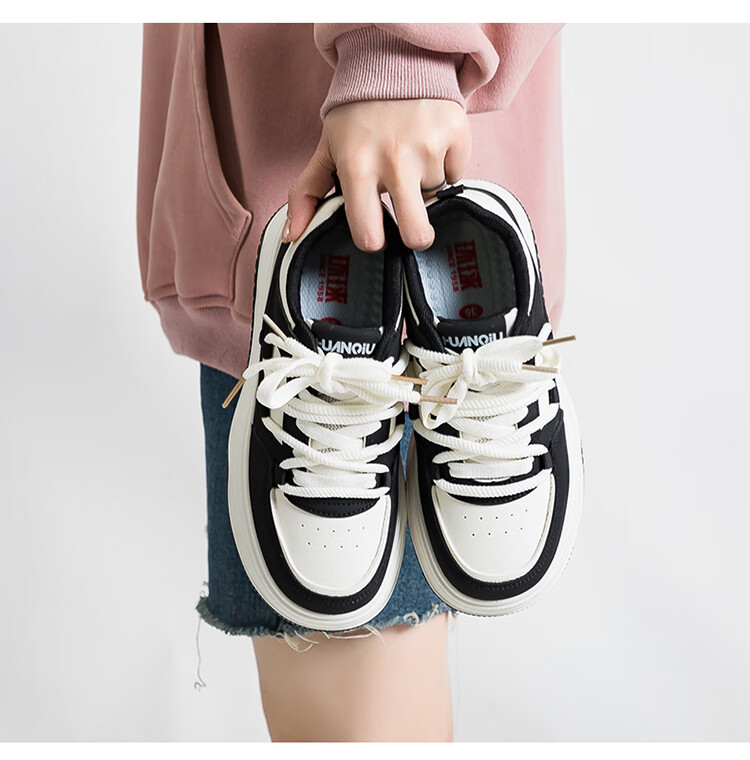 Global 2026 Original Trendy Versatile White Sneakers Fashion New Spring Design Black Pink Casual Thick Sole Women's Shoes 3