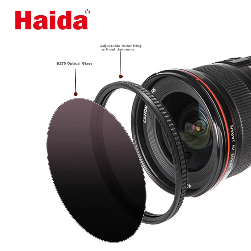 Haida PROII MC Variable ND Filter 58mm VND 1.5-5 шагов, регулируемый нейтральный фильтр для камер Canon, Nikon, Sony, Fuji