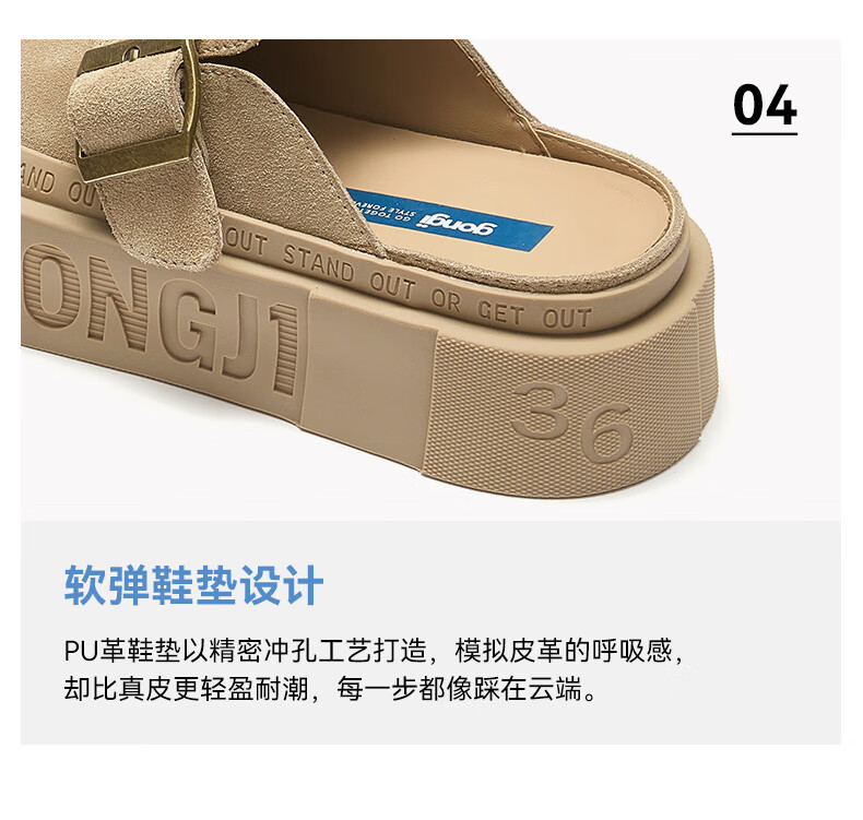 Gongji Casual Half-Slip Trendy Sneakers for Men and Women Daily Canvas Shoes Khaki (Women) Size 38 1