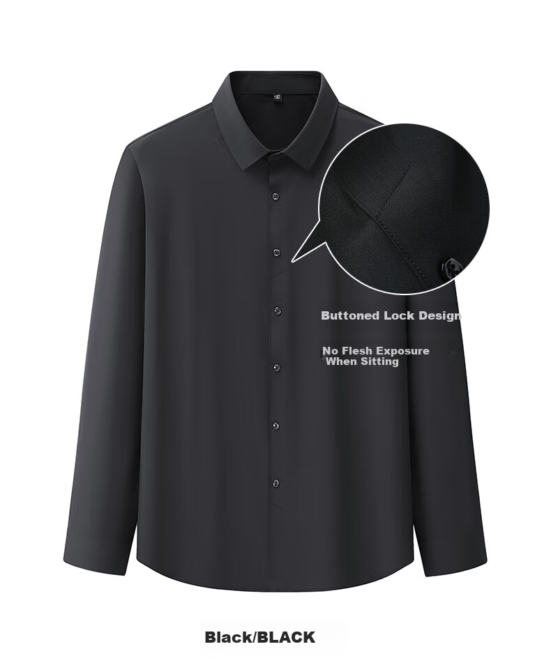 Ayoupang Plus Size Pullover Shirt, Wrinkle-Resistant Seamless Long-Sleeve Blouse, Business Casual Work Undershirt for Me 9