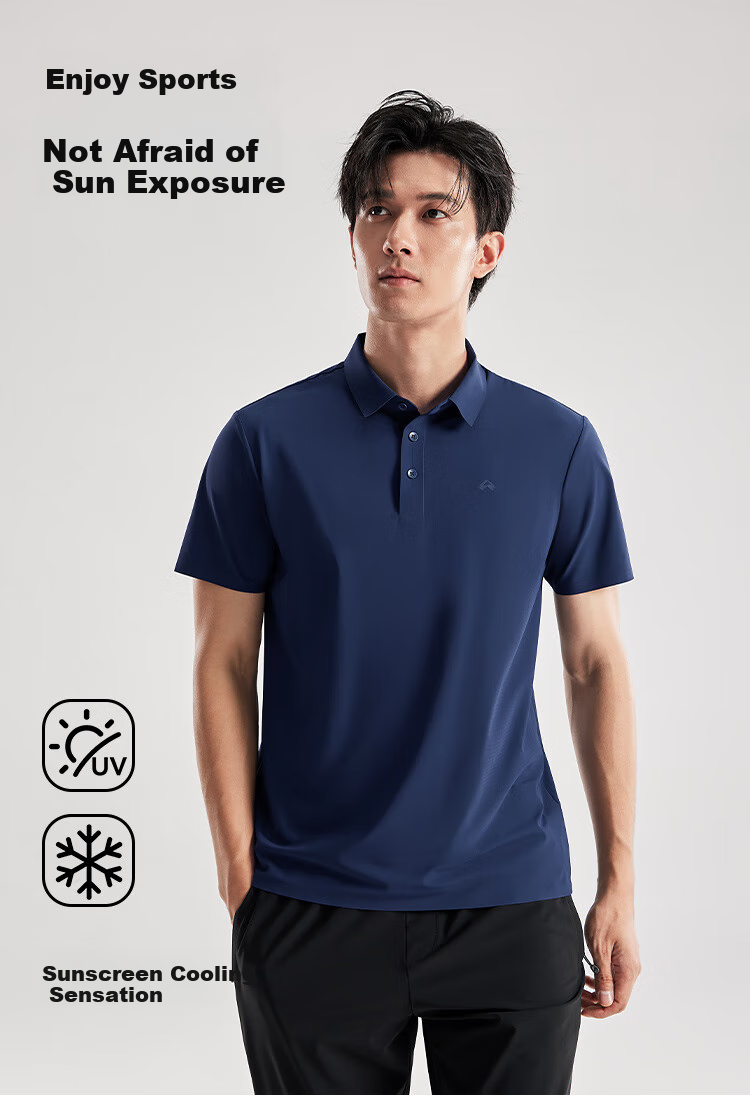 Pioneer Camp Polo Shirt for Men, Summer New Style, Ice Silk Cool Feeling Sun Protection Shirt, Men's Short-Sleeve Business Casual Half-Sleeve T-Shirt 1