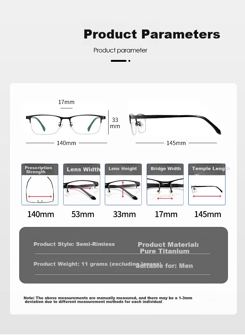 Chuangguo Japanese Imported Pure Titanium Reading Glasses for Men, High Definition Anti-Blue Light Genuine Top Ten Ranked First-Line Brand Premium Back-To 15
