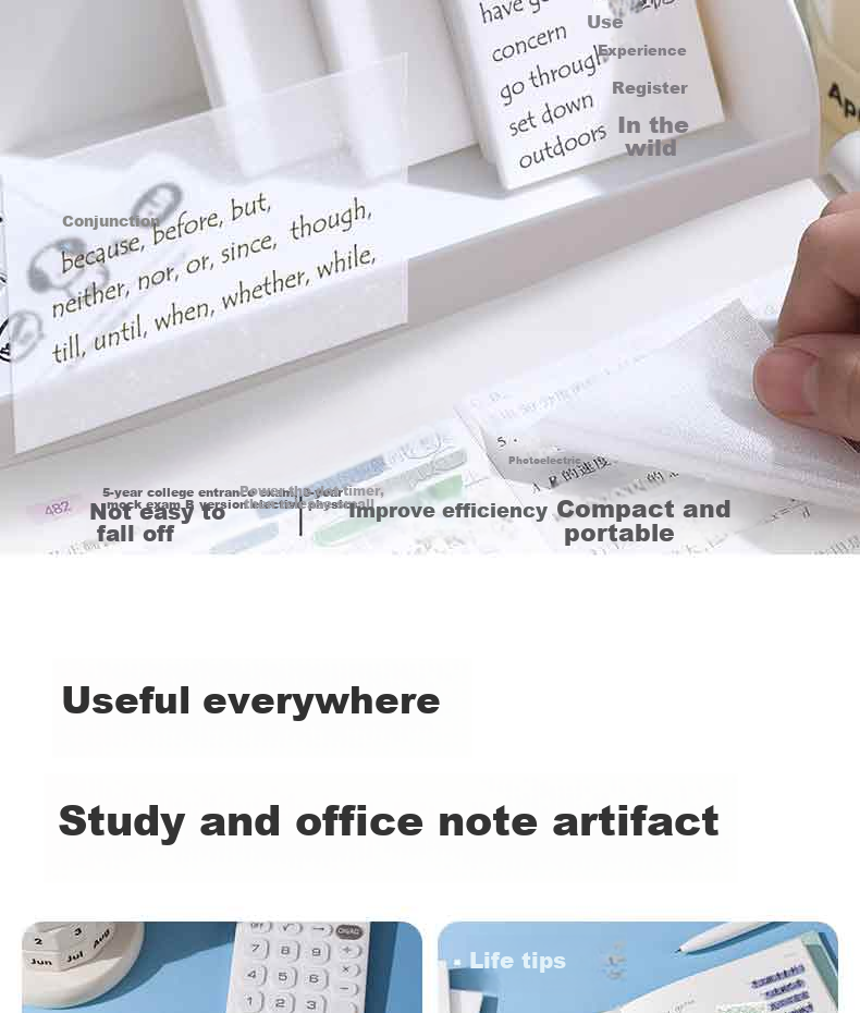Deli 50 Sheets Transparent Sticky Notes, 76*101mm Memo Pad, Reusable Sticky Notes, Office Supplies, BT466 2