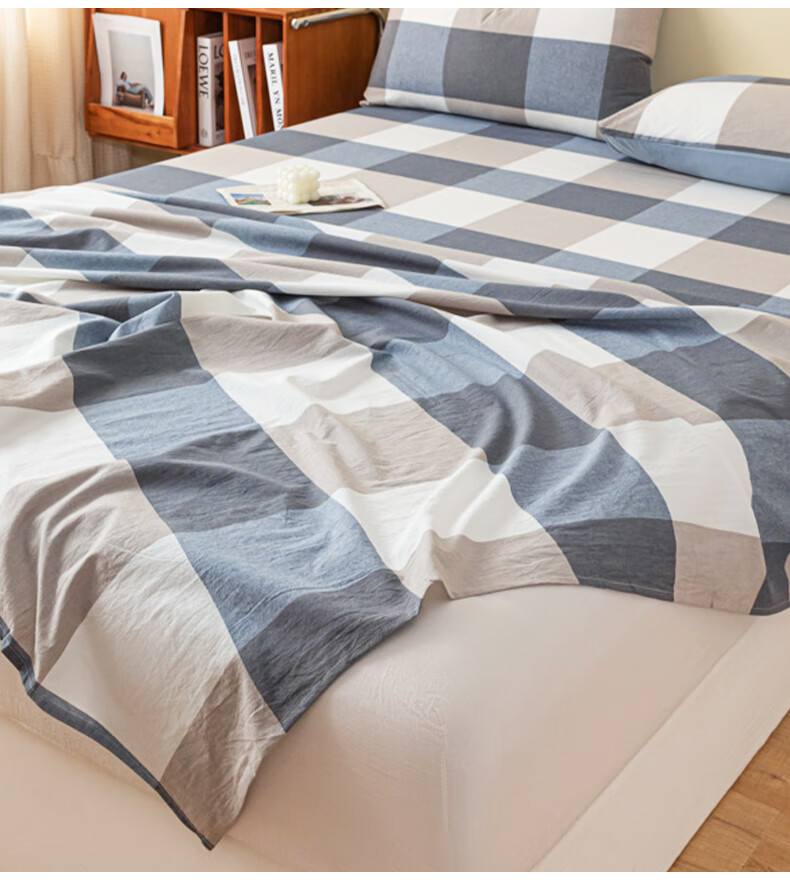 Grace 7A Antibacterial Pure Cotton Bed Sheet for Students, Single Bed Cover for 1.8-Meter Bed, 230*245cm 1