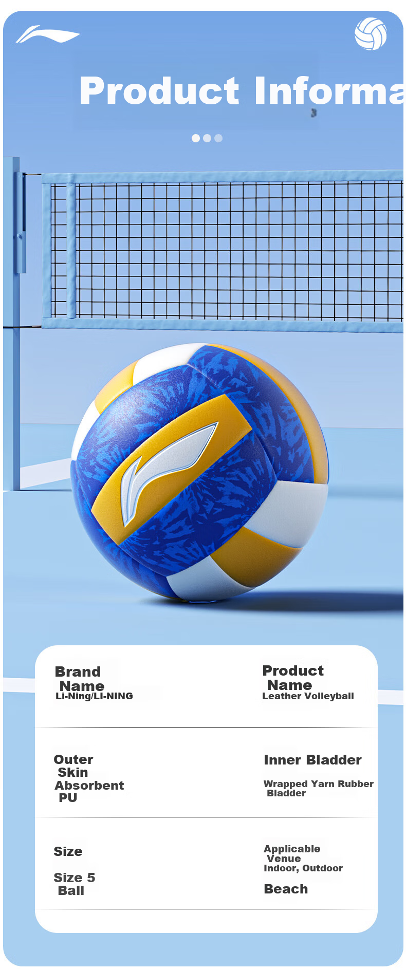Li-Ning Volleyball Size 5 for Middle School Entrance Exam Training, Competition, Physical Education Class, Primary And Secondary School Physical Test, Adult And Children's Soft And Hard Volleyballs in Size 5 10