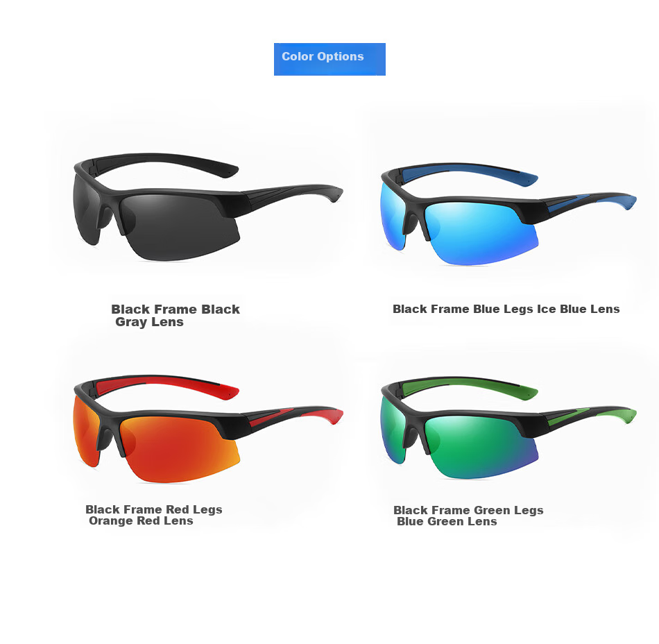 DRATRA Cycling Sunglasses, Summer High-Definition Polarized Glasses for Men, Semi-Rimless Outdoor Sports Sun Protection Glasses, Fishing Sunglasses, Anti-Glare 3